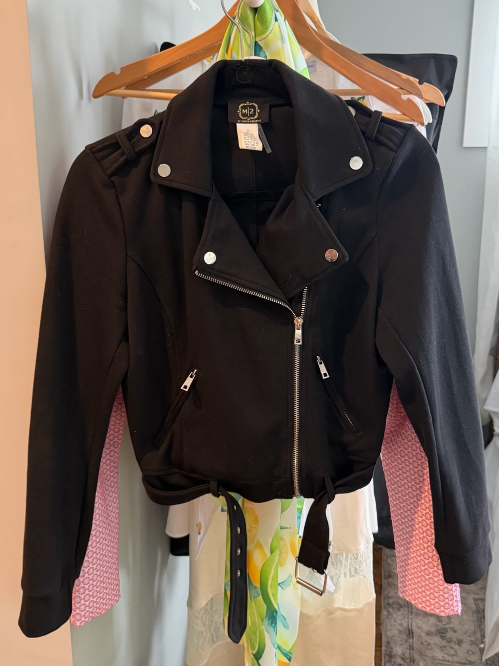 Black Asymmetric Zip Moto Jacket